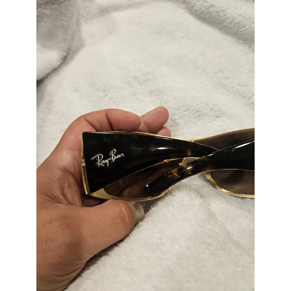 Ray Ban Sunglasses RB 3361 Italy Faux Tortoise Gold Discontinued Shield Mens